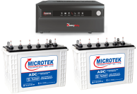 Microtek 2350 Inverter With Microtek 150AH Double Battery Combo